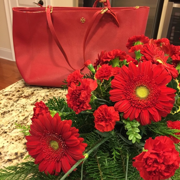 Tory Burch Handbags - Red Tory Burch tote bag